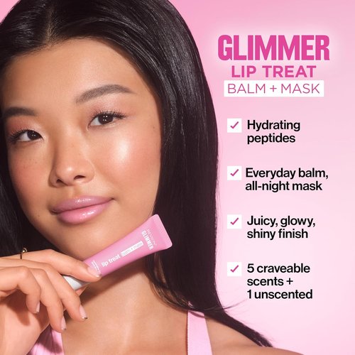 Revlon Glimmer Lip Treat Balm - Overnight Peptide Hydrating Lip Mask, 006 Hazelnut Latte, 0.4 fl oz