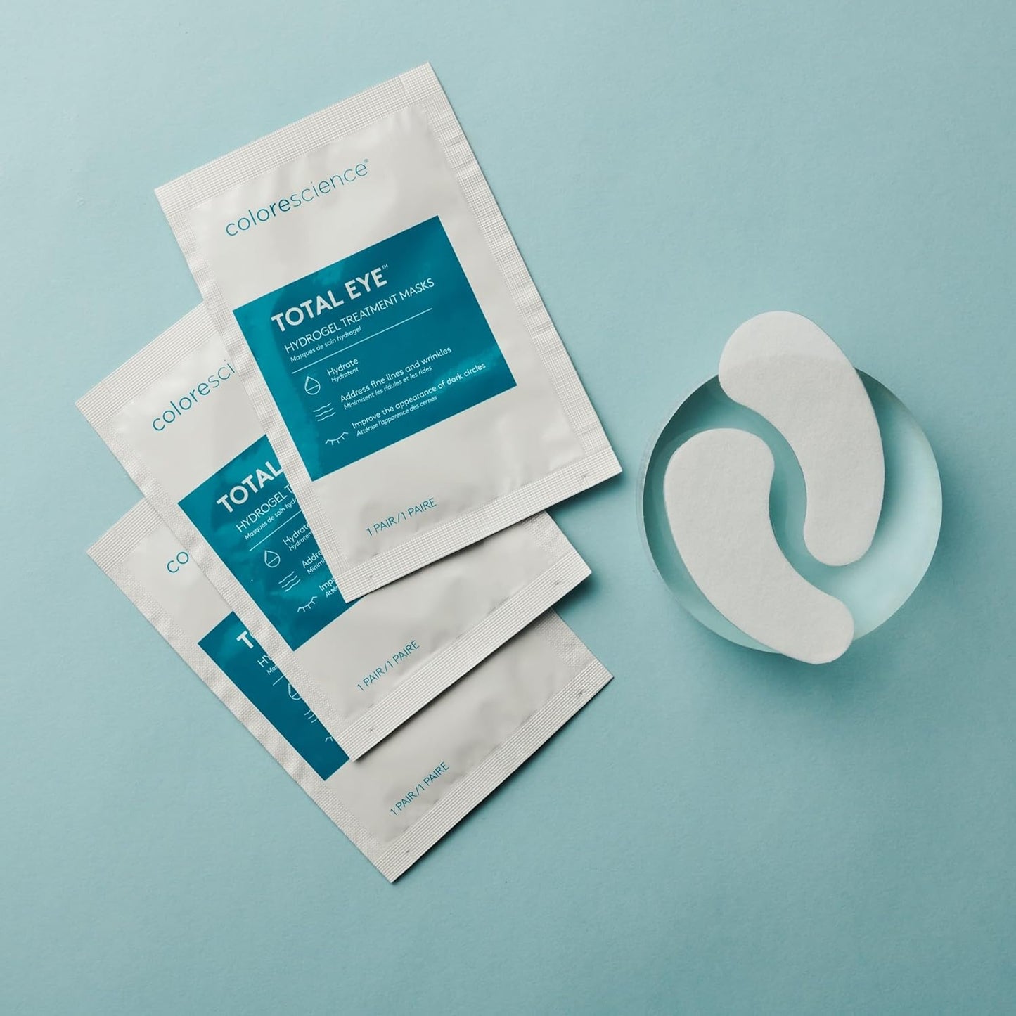Colorescience Total Eye Hydrogel Treatment Masks - Revitalize & Hydrate Your Eyes | 12 Count