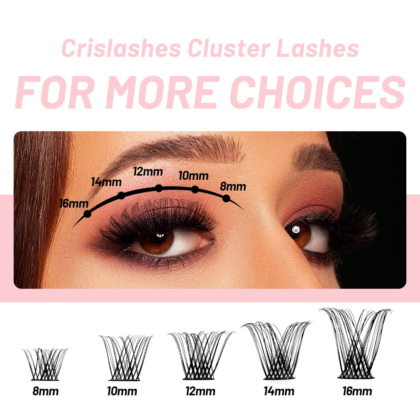 DIY Eyelash Extensions, Crislashes Lash Clusters 13 Rows, Resuable Cluster Lashes, Soft Individual Cluster Lashes, 78 PCS Cluster Eyelash Extensions at Home (F09 Mix 8-16mm)