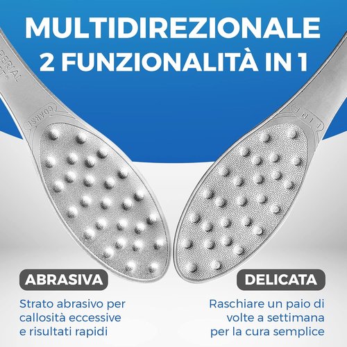 Regine Switzerland Stainless Steel Foot Scraper - Professional Double-Sided Callus Remover for Smooth Feet