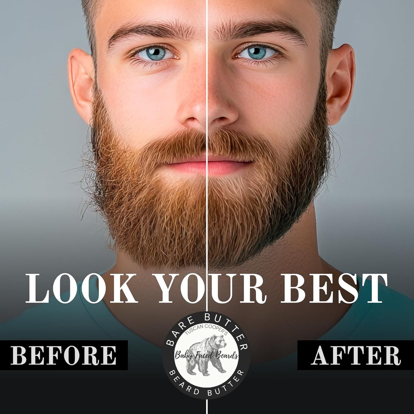 Tuscan Cooper's Beard Butter - Moisturizing Balm for All Hair Types | 4oz Bare Unscented Hydration