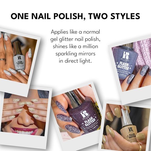 Red Carpet Manicure Flash Glitter Gel - Sparkling Nail Polish for Stunning Manicures | 0.5 oz