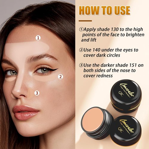 Regine Switzerland Pot Concealer - Full Coverage Waterproof Eye Brightener | Conceals Dark Circles & Blemishes, 0.53 Oz