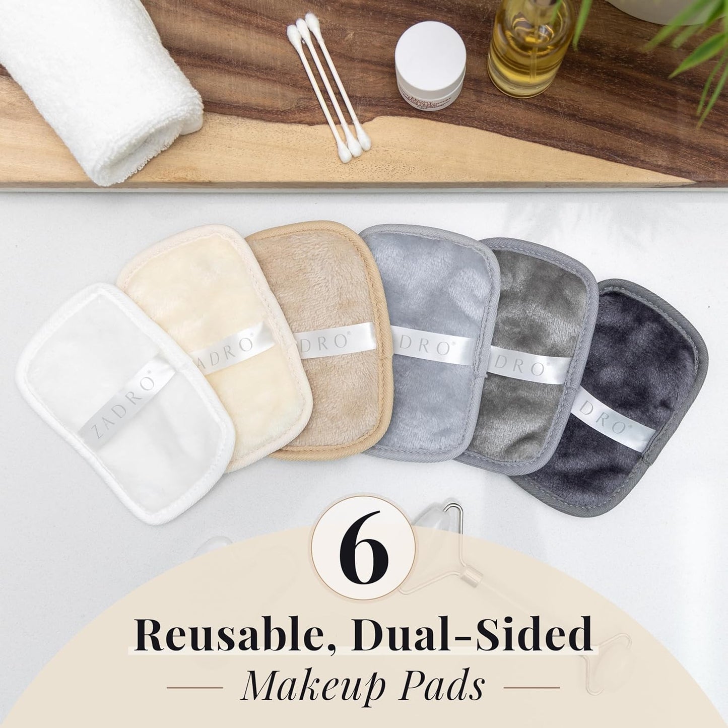 Zadro Makeup Remover Cloths - 6-Pack for Effortless Makeup Removal | Works with Waterproof Products