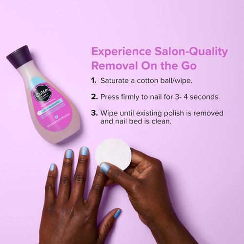 Cutex Gel Nail Polish Remover, Ultra-Powerful & Removes Glitter and Dark Colored Paints, Paraben Free, 10.1 Fl Oz