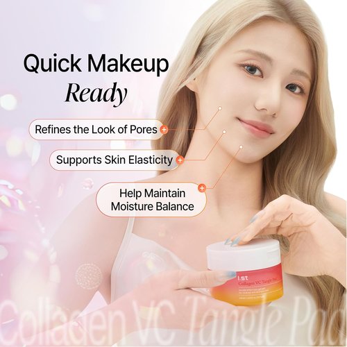I.st Collagen VC Bounce Pad - Hydrating Toner Pads for Pore Refining | 70 Count, Ideal for Sensitive Skin