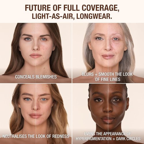 Charlotte Tilbury Airbrush Flawless Matte Foundation - Full Coverage Liquid Makeup for Natural-Matte Finish - Waterproof & Transfer Resistant