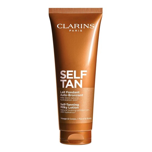 Clarins Self-Tanning Milky Lotion - Buildable, Streak-Free Tanner for Face & Body | 4.5 Ounces