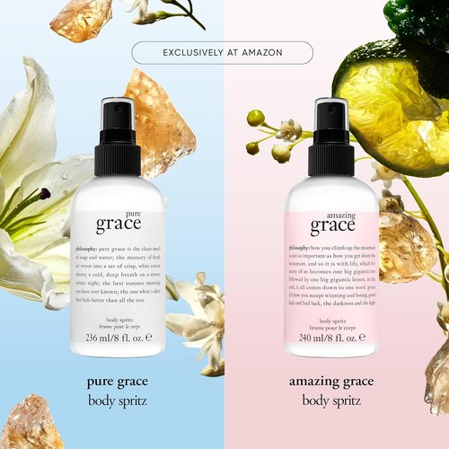 Philosophy Pure Grace Body Spray - Crisp & Clean Women's Fragrance - Water Lily & Musk Notes - 8 Fl Oz