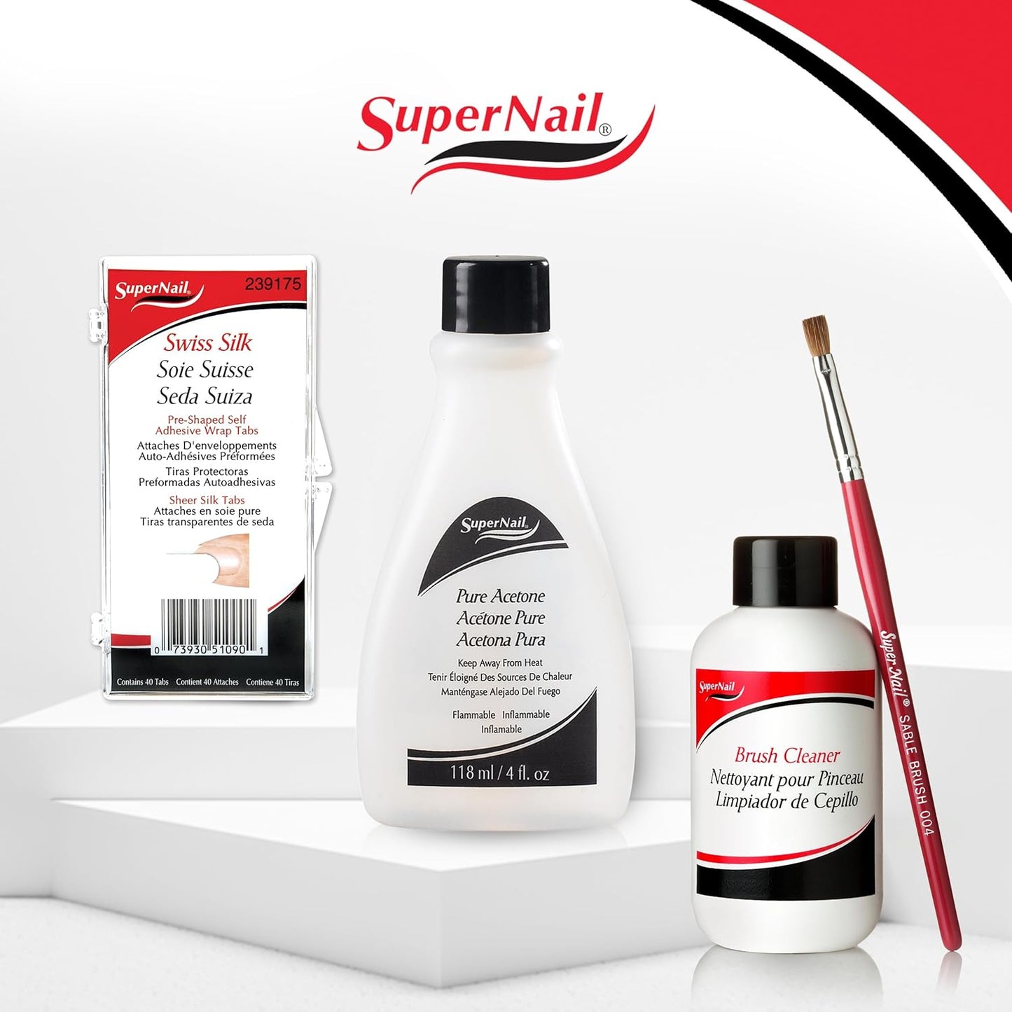 SuperNail Pure Acetone Nail Polish Remover - Fast-Acting Gel Polish Remover for Acrylic & Dip Powder, 4 fl oz