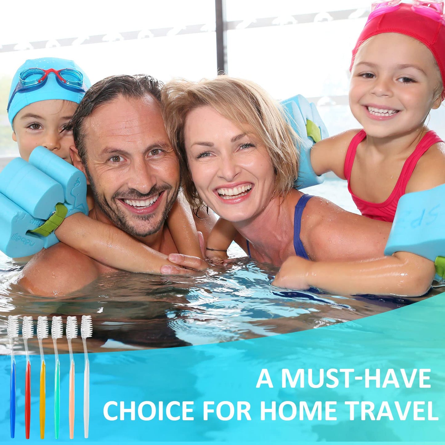 Honeydak 300 Pieces Disposable Toothbrushes Individually Wrapped Toothbrushes Medium Soft Tooth Brush Manual Travel Toothbrush Set for Adults Travel Toiletries, 6 Colors
