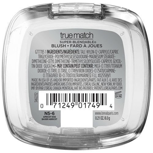 L'Oreal Paris True Match Super-Blendable Powder Blush - Apricot Kiss, 0.21 Oz | Flawless Finish