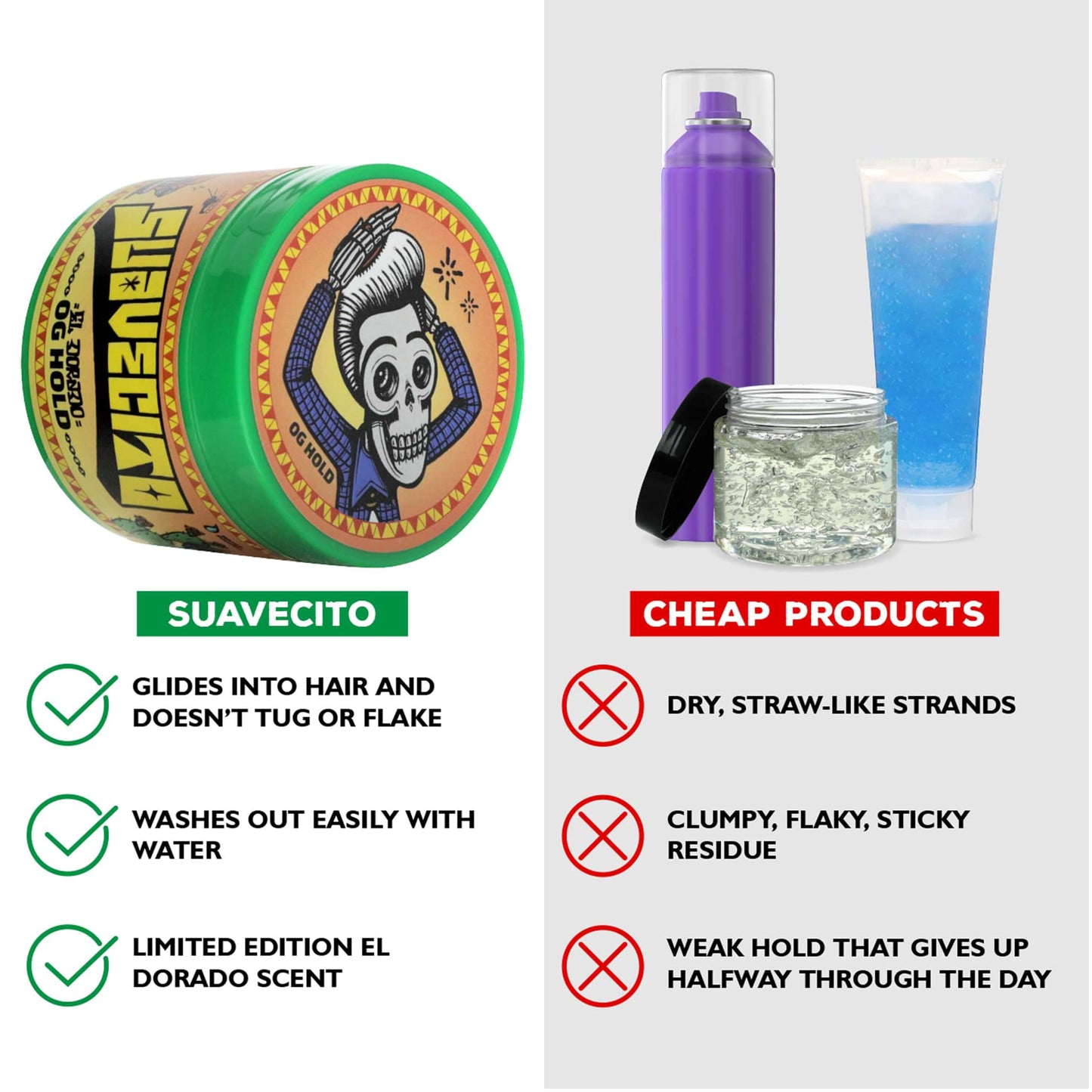 Suavecito Pomade For Men - Medium Hold Shine Water Based oz Pack Wax Like Flake All Day Hair Free Gel Hairstyles Easy To Wash Out
