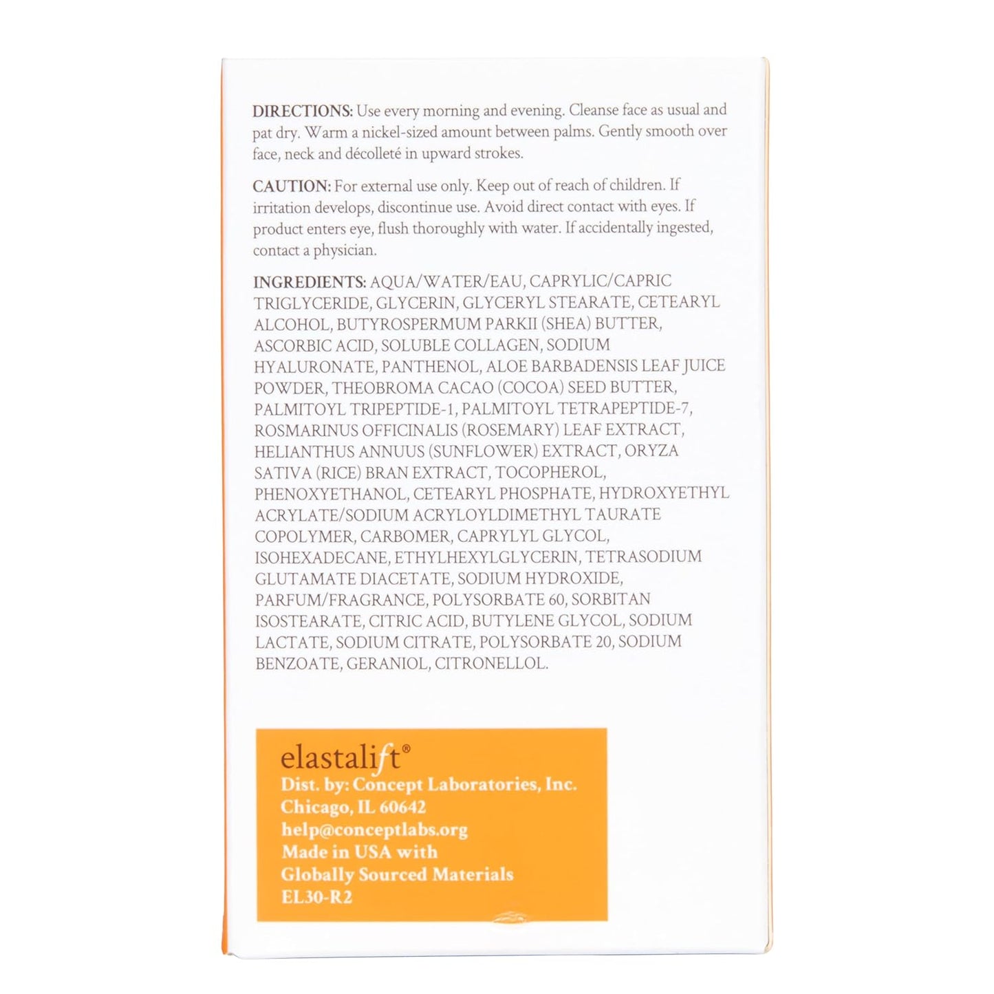 Elastalift Vitamin C Firming Face Cream - Potent Moisturizer for Dry Skin & Wrinkles | 2 Fl Oz