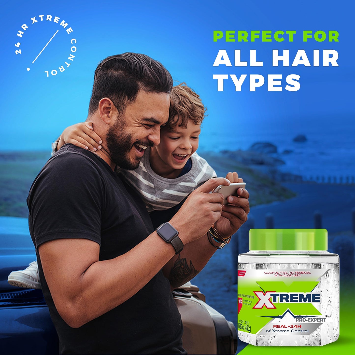 Xtreme Pro-Expert Clear Styling Hair Gel. Alcohol Free, 24-Hours Xtreme Control With Aloe Vera,15.87 Oz jar (Pack of 2)
