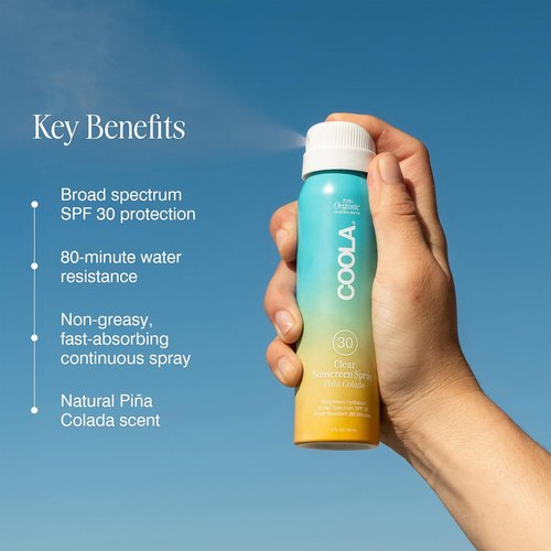 COOLA Organic Sunscreen SPF 30 - Vegan & Gluten-Free Sunblock Spray for Daily Protection | Piña Colada Scent