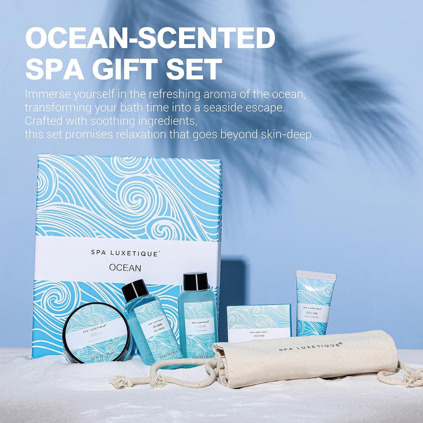 Spa Luxetique Ocean Spa Gift Set for Women - Includes Body Lotion, Shower Gel & Bubble Bath | Perfect Mother's Day Gift