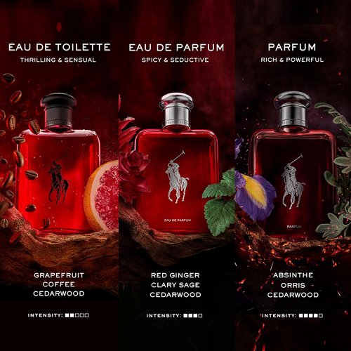 Ralph Lauren Fragrances - Polo Red Eau de Toilette - Woody & Spicy Men's Cologne - Medium Intensity with Grapefruit & Saffron
