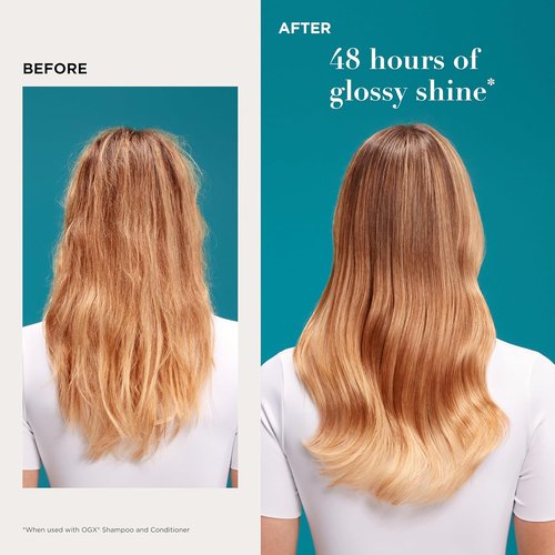 OGX Mirror Shine Argan Oil Pre-Wash Hair Gloss - 48 Hours of Glossy Shine & Nourishing Repair, 4 fl. oz