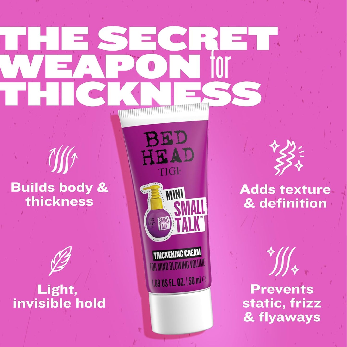 Bed Head by TIGI Thickening Cream - Travel Size Mini, 1.69 Fl Oz for Voluminous Hair