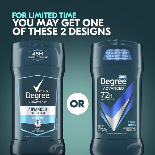 Degree Men Antiperspirant Deodorant - Cool Rush | 72-Hour Sweat & Odor Protection, 2.7 oz (4 Count)
