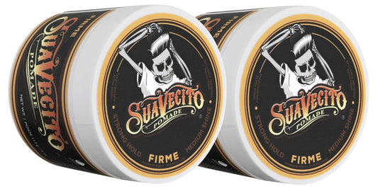 Suavecito Pomade Firme | Strong Hold Hair Pomade for Men - 4 oz, 2 Pack - Medium Shine, Easy to Wash Out