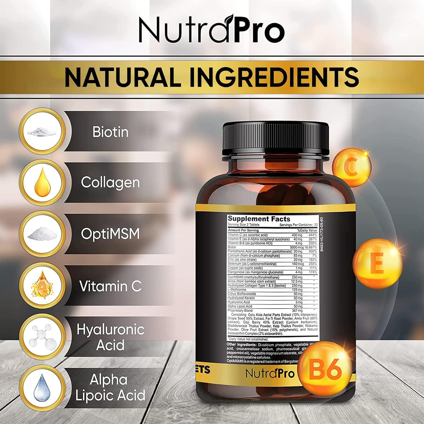 Skiennix Hair Growth Vitamins for Men - DHT Blocker & Biotin Supplement for Thicker, Fuller Hair