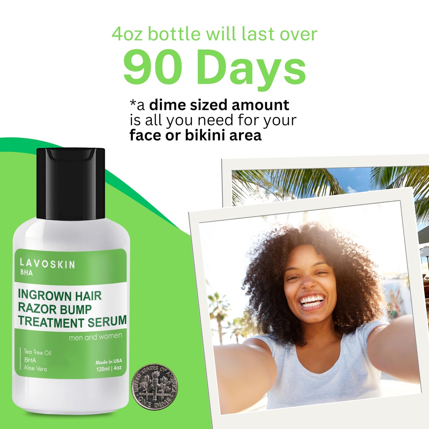 LAVO Tea Tree Gel w/Salicylic Acid - BEST Ingrown Hair Treatment - Razor Bump and Burn Remover - Bikini Lines & Acne - Use After Shaving, Hair Removal, Waxing, Laser, Electrolysis - for Men and Women