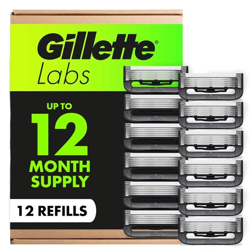 GilletteLabs Razor Blade Refills for Men - 12 Count for a Smooth, Comfortable Shave