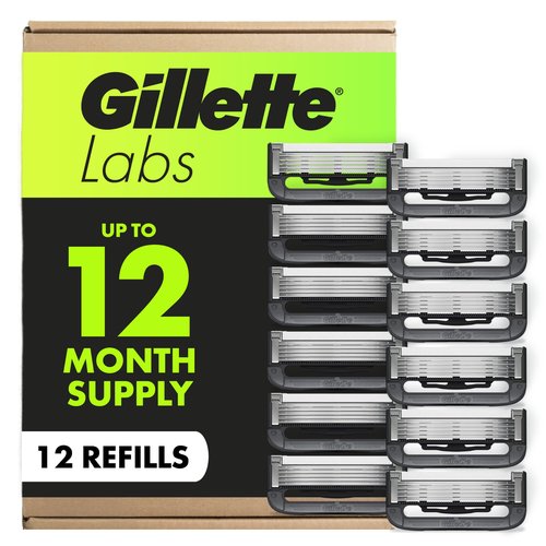 GilletteLabs Shaving Razor Blade Refills for Men, 12 Count