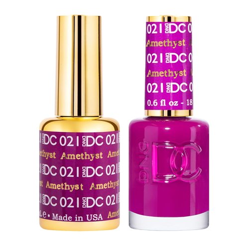 DND DC Gel Polish Set - Purple Collection | UV/LED Gel & Air Dry Nail Lacquer Duo, 021 Amethyst, 0.5 Fl Oz