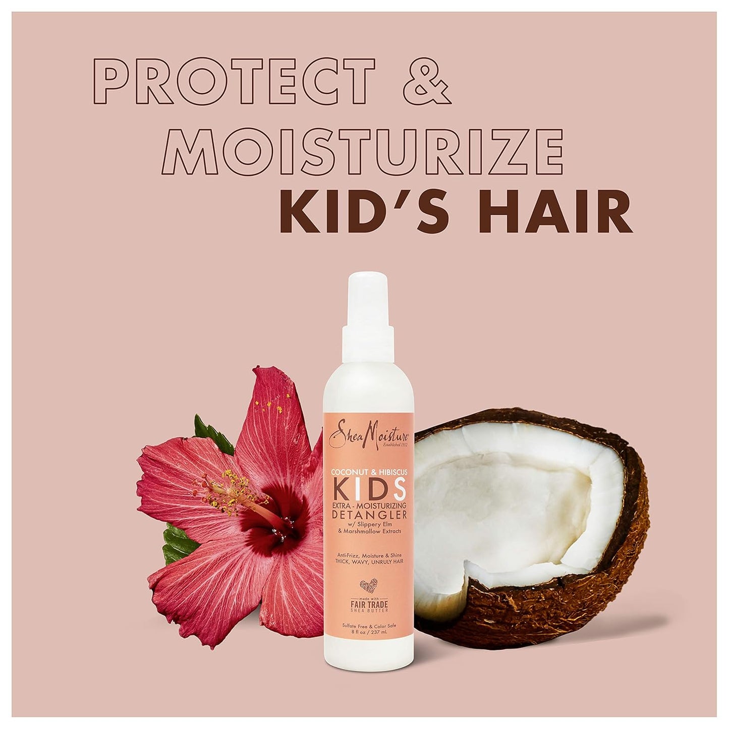 SheaMoisture Kids Extra Moisturizing Detangler - Coconut & Hibiscus for Curly Hair | 8 oz