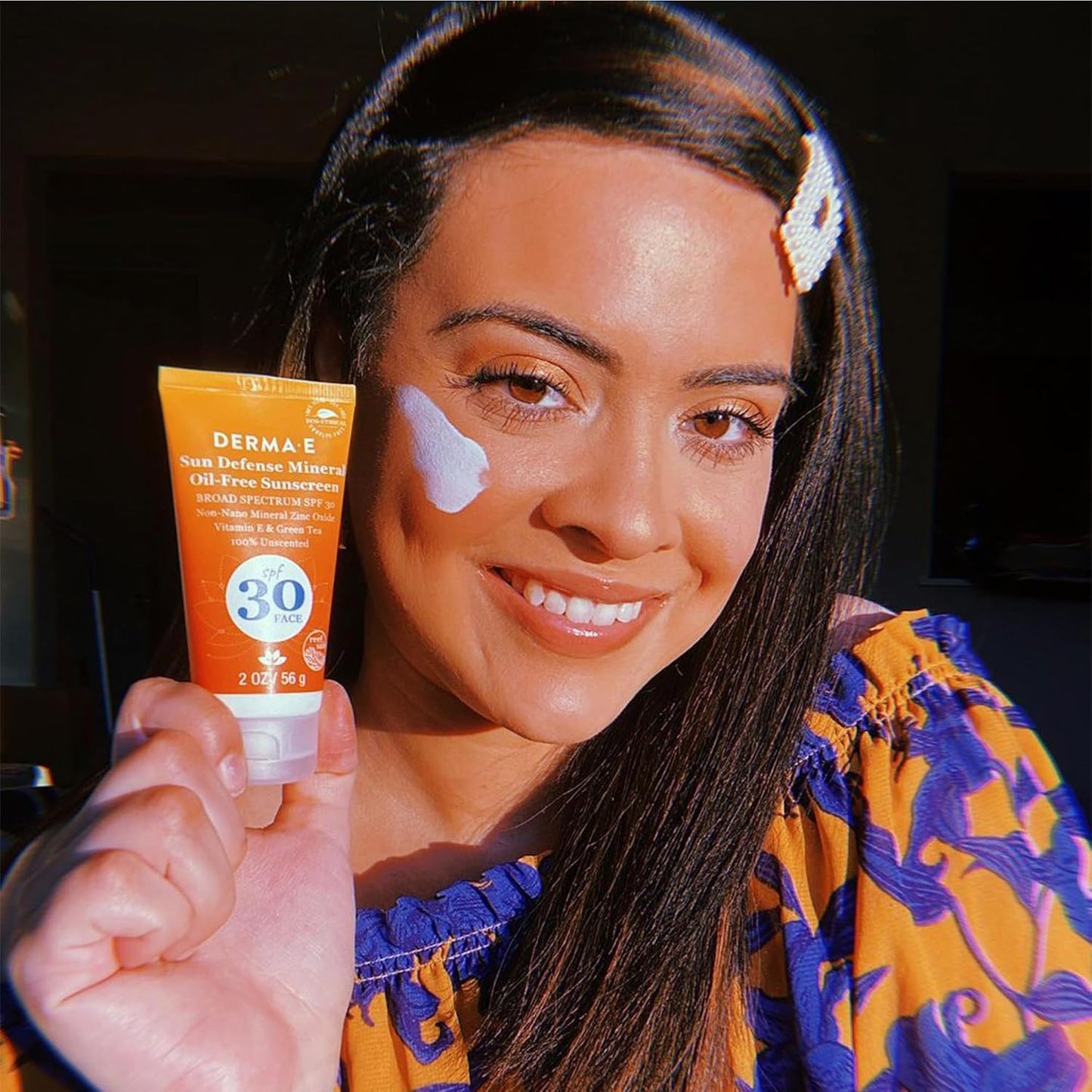 DERMA E Sun Defense Mineral Sunscreen SPF 30 - Hypoallergenic Oil-Free Face Cream, 2 Oz | Broad Spectrum Protection