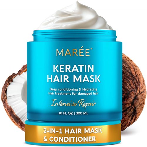 MAREE Deep Conditioning Hair Mask - Keratin Treatment for Damaged Hair Repair & Hydration | Moisturizing for Dry, Curly Hair