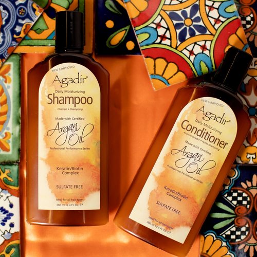 Agadir Daily Moisturizing Shampoo - Nourishing Formula for All Hair Types | 12.4 oz