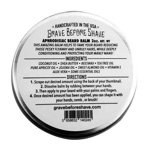 Grave Before Shave Beard Balm - Aphrodisiac Blend for Softness & Control | 2 oz. Tin
