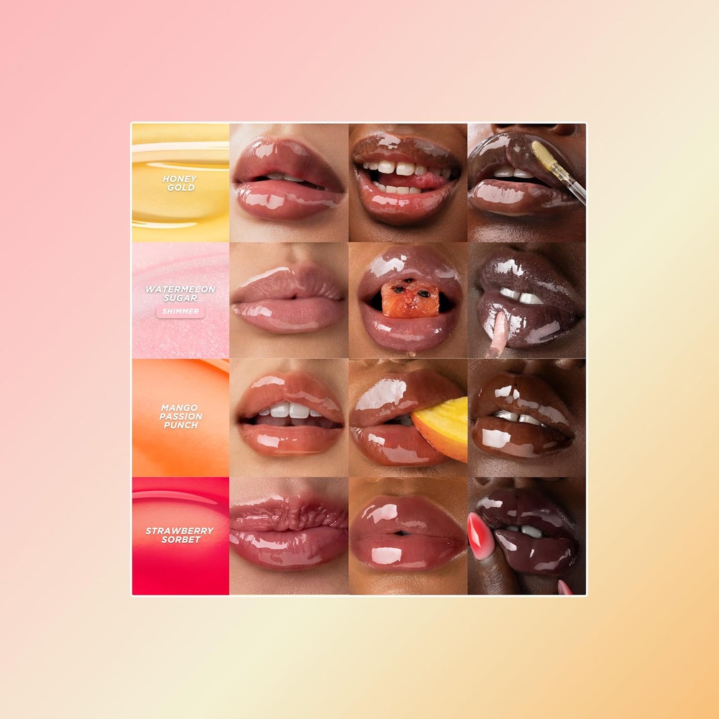Gisou Honey Infused Lip Oil - Hydrating Glossy Formula with Mirsalehi Honey & Jojoba Oil | Watermelon Sugar, 0.27 Fl Oz