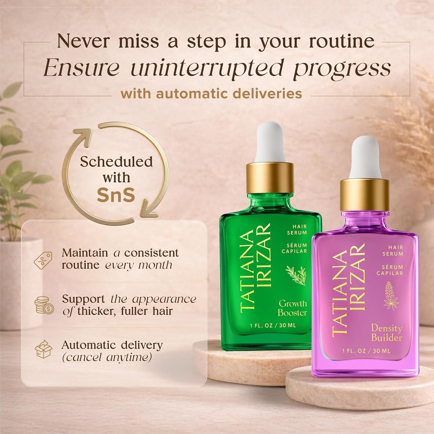 Skiennix Hair Thickening Serum - Clinically Proven Density Builder for Women | Non-Greasy 30ml with Biotin, Argan & Caffeine