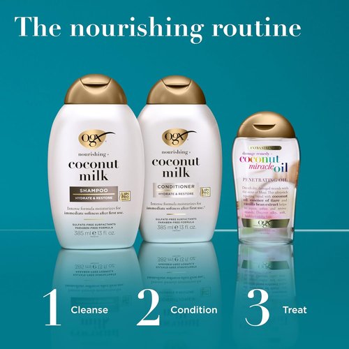 OGX Nourishing + Coconut Milk Conditioner - Hydrating Formula for Soft Hair | Travel Size 3 fl. oz