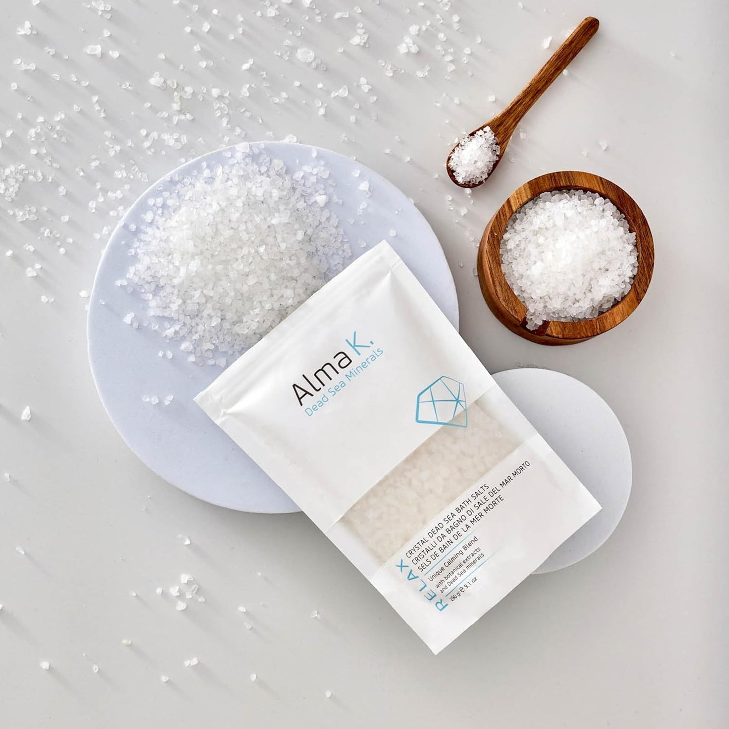 Alma K Crystal Dead Sea Bath Salts - Exfoliate & Hydrate - White Tea & Neroli Scent - 9.1 oz