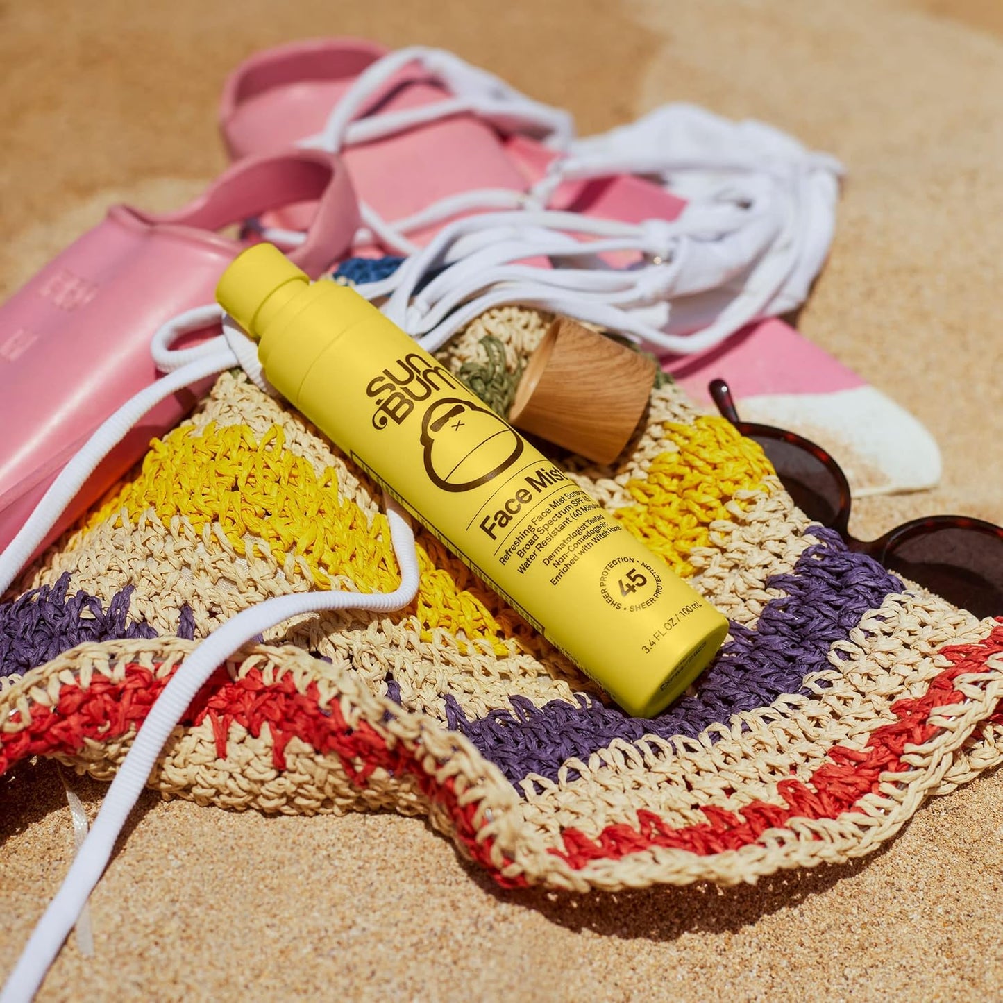 Sun Bum Original SPF 45 Sunscreen Mist - Broad Spectrum Moisturizing Spray with Vitamin E - Travel Size 3.4 oz