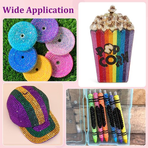 24000Pcs Resin Rhinestones for Crafting with Tweezers, Multicolor 3mm Bedazzling Crystal with 3Pcs 10ml B7000 Jewelry Glue for DIY Crafts Clothing Tumblers Shoes Fabric Nail Art
