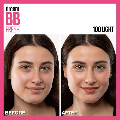 Maybelline Dream Fresh BB Cream - 8-in-1 Hydrating Beauty Balm with SPF 30 | Sheer Tint, Oil-Free, 1 Fl Oz
