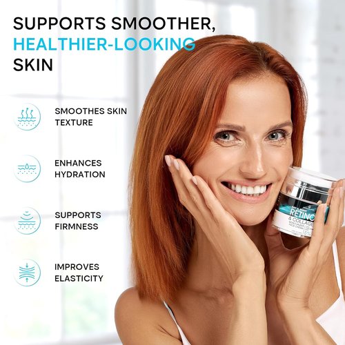 Regine Switzerland Retinol Face Moisturizer - Anti-Aging Collagen Cream with Hyaluronic Acid | 1.85 Fl Oz