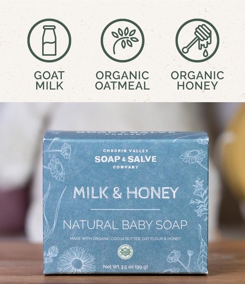 Chagrin Valley Soap & Salve Baby Shampoo Bar - Unscented & Moisturizing for Sensitive Skin - 3.5 oz