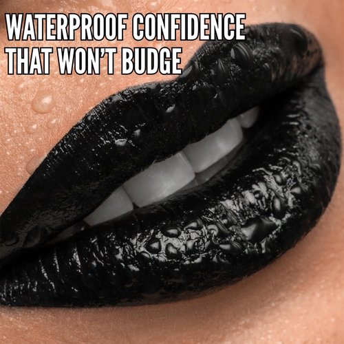Mynena Jet Black Matte Liquid Lipstick - Long-Lasting, Waterproof, No Smudge Formula | All-Day Wear, Lightweight Comfort