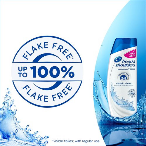 Head and Shoulders Classic Clean 2-in-1 Anti-Dandruff Shampoo + Conditioner 8.45 Fl Oz (Pack of 2)