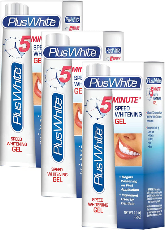 Plus White Speed Whitening Gel - 5 Minute Results - Professional at Home Teeth Whitening w/Dentist Approved Ingredient & Tooth Stain Remover (2 oz)