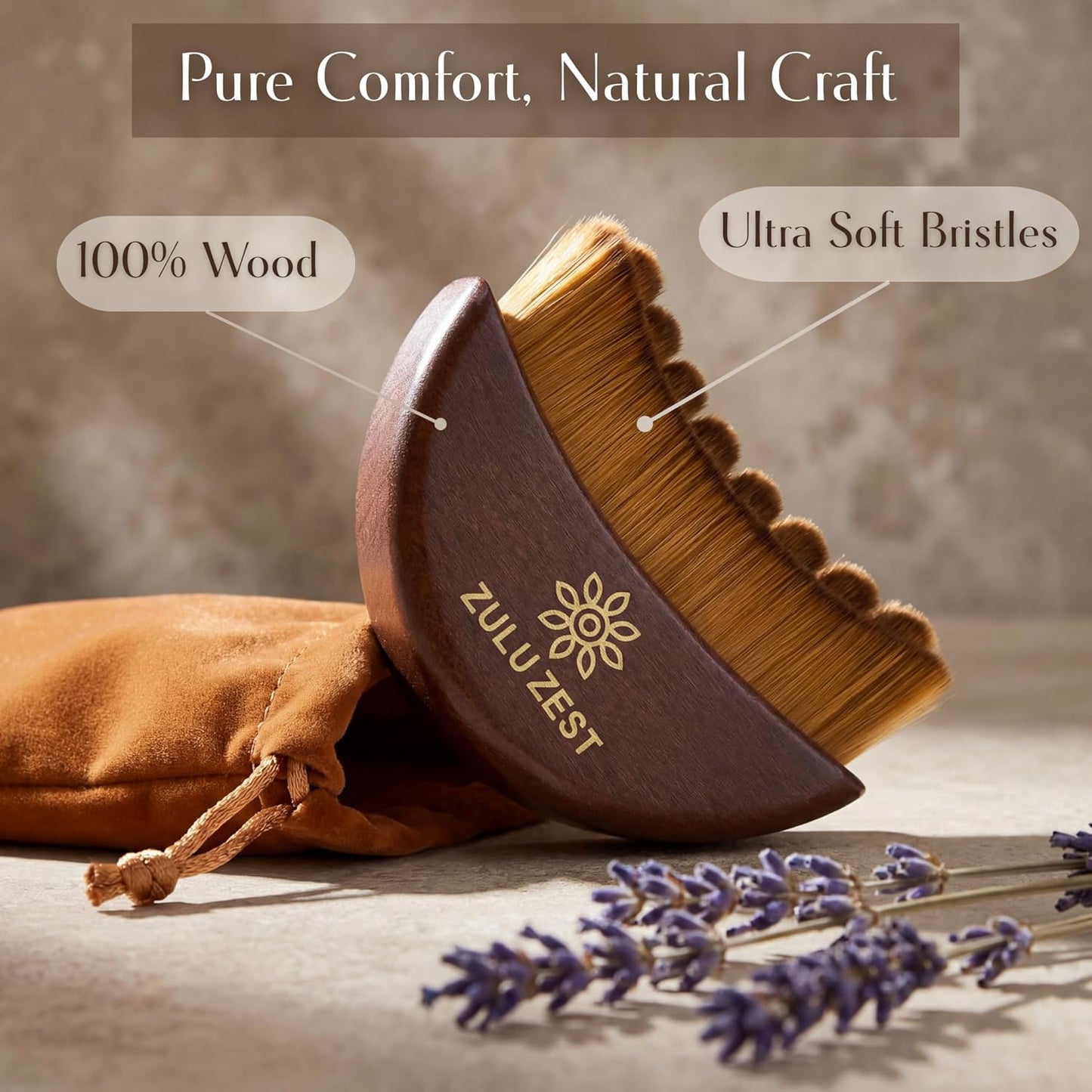 Skiennix Lymphatic Contour Face Brush - 100% Wood Handle for Manual Drainage & Sculpting