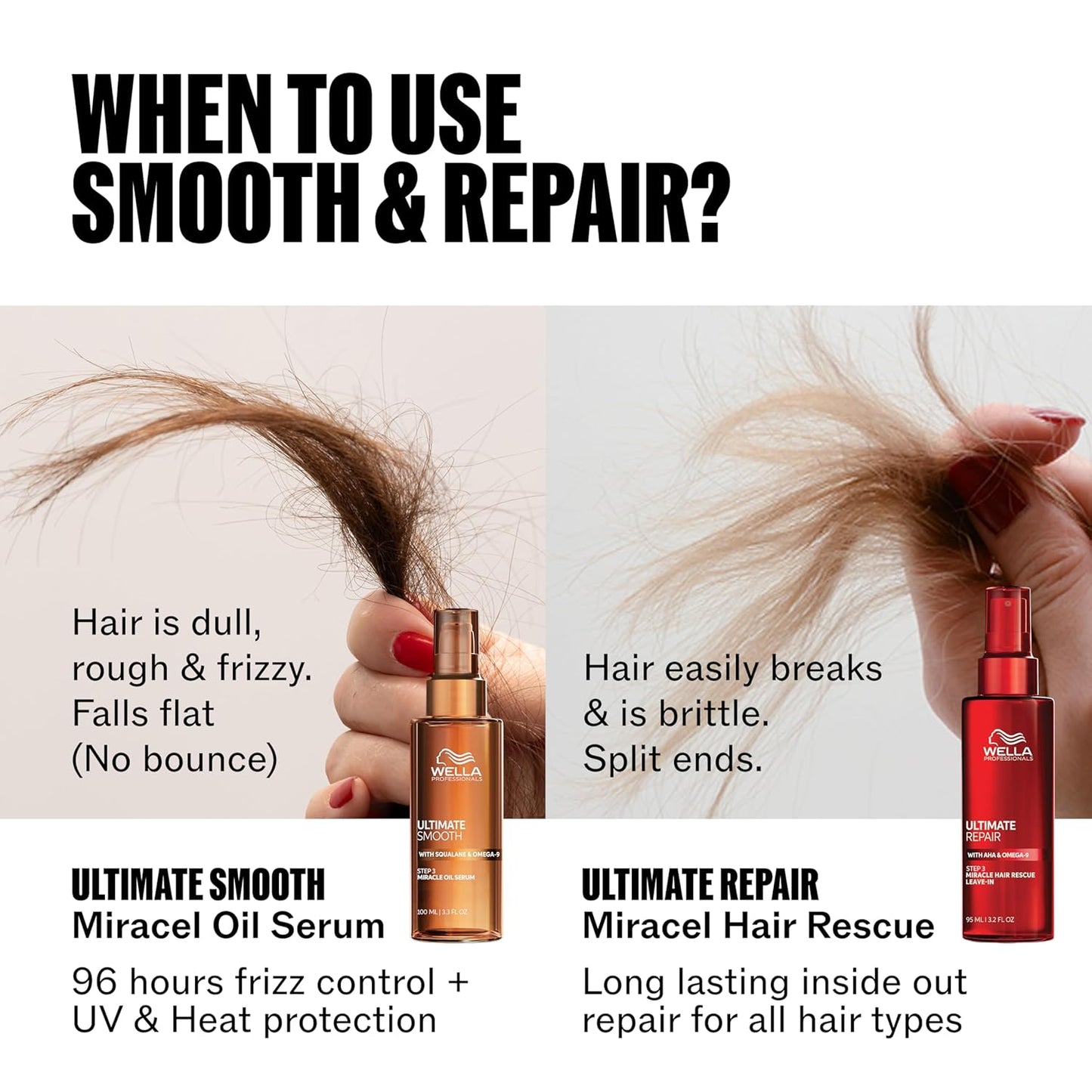 Wella Professionals ULTIMATE SMOOTH Miracle Oil Serum - Nourishes & Smooths Frizzy Hair | Color Safe, Heat Protectant